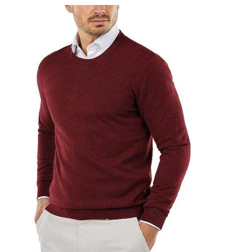 Herren eleganter Rundhals-Pullover aus feiner Baumwolle Krohn-e