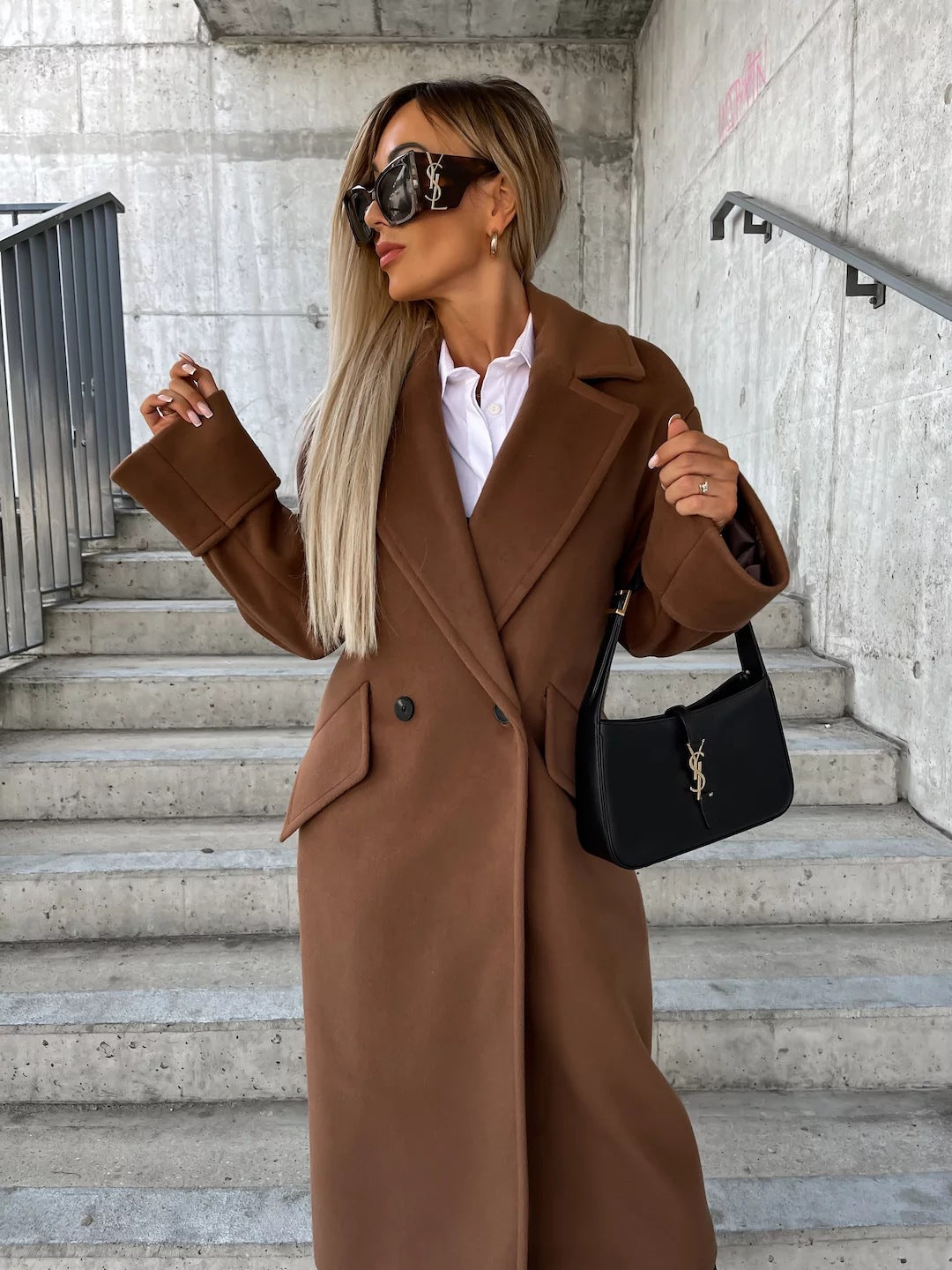Damen Eleganter Oversized-Wollmantel Krohn-e