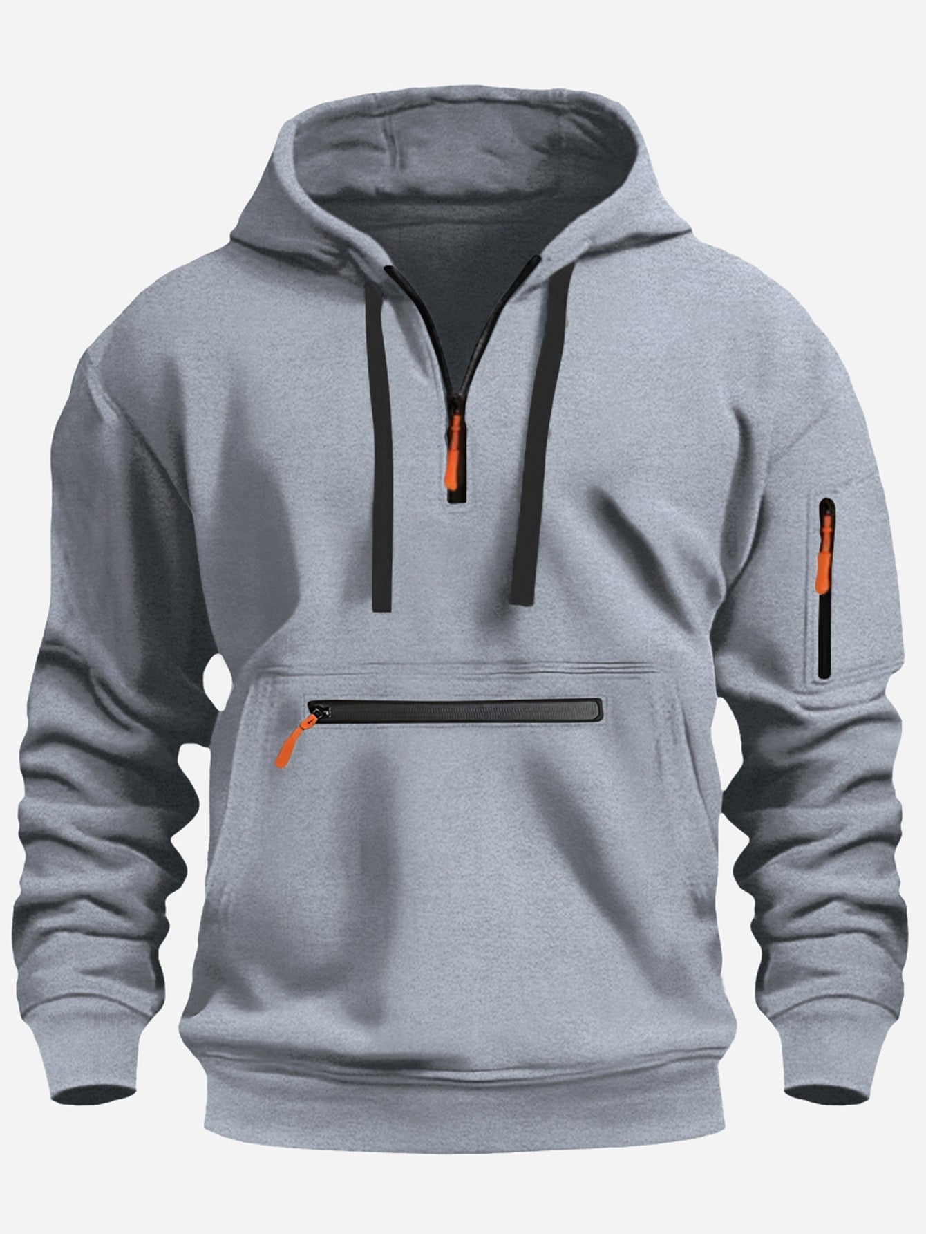 Herren modischer Kapuzenpullover mit praktischen Reißverschluss-Taschen Krohn-e