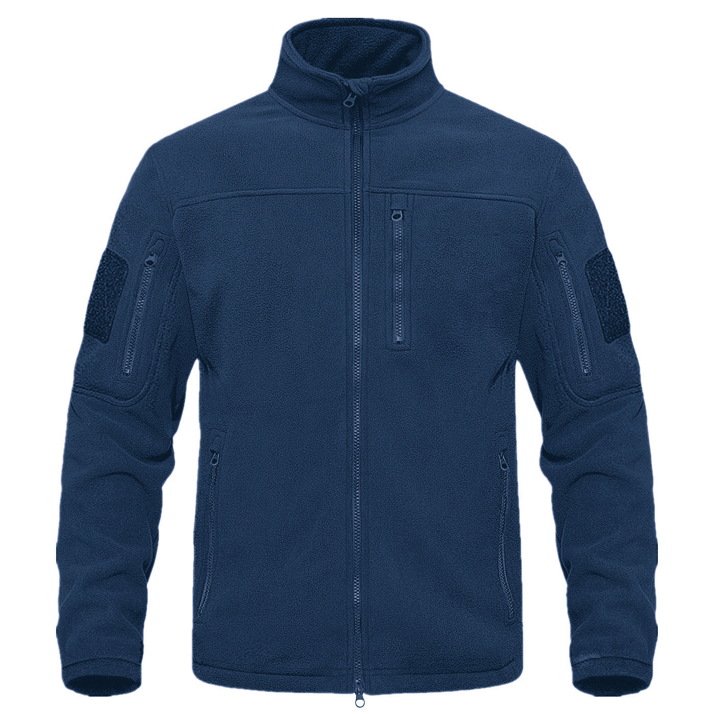 Herren Fleecejacke mit vielseitigen Taschen und hochschließendem Kragen Krohn-e