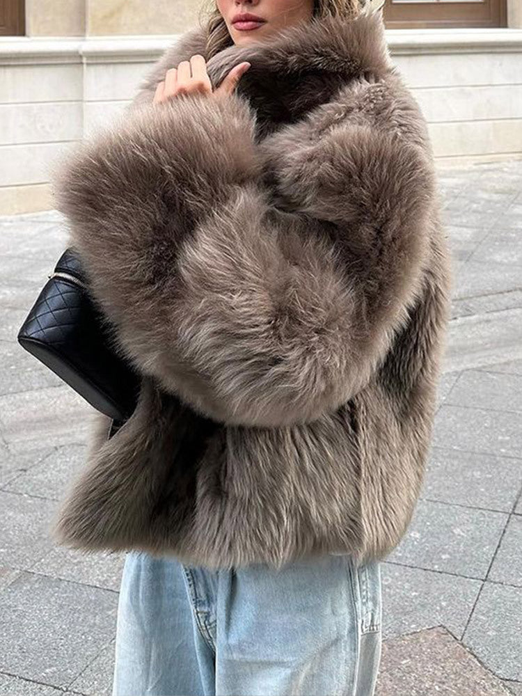Damen Kunstfelljacke mit hochschließendem Kragen und luxuriösem Design Krohn-e