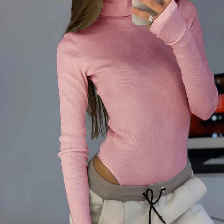Damen Langärmliges Oberteil mit hohem Kragen und modernen Cut-Outs Krohn-e