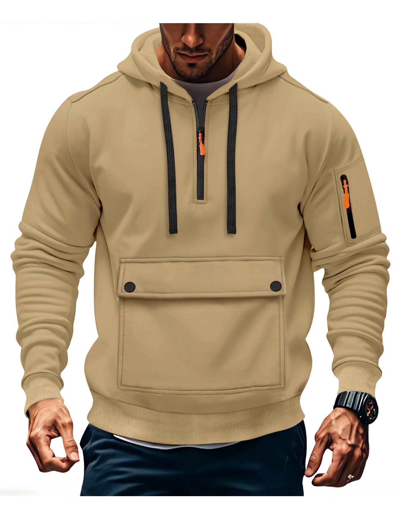 Herren lässige Kapuzenpullover mit praktischen Taschen Krohn-e