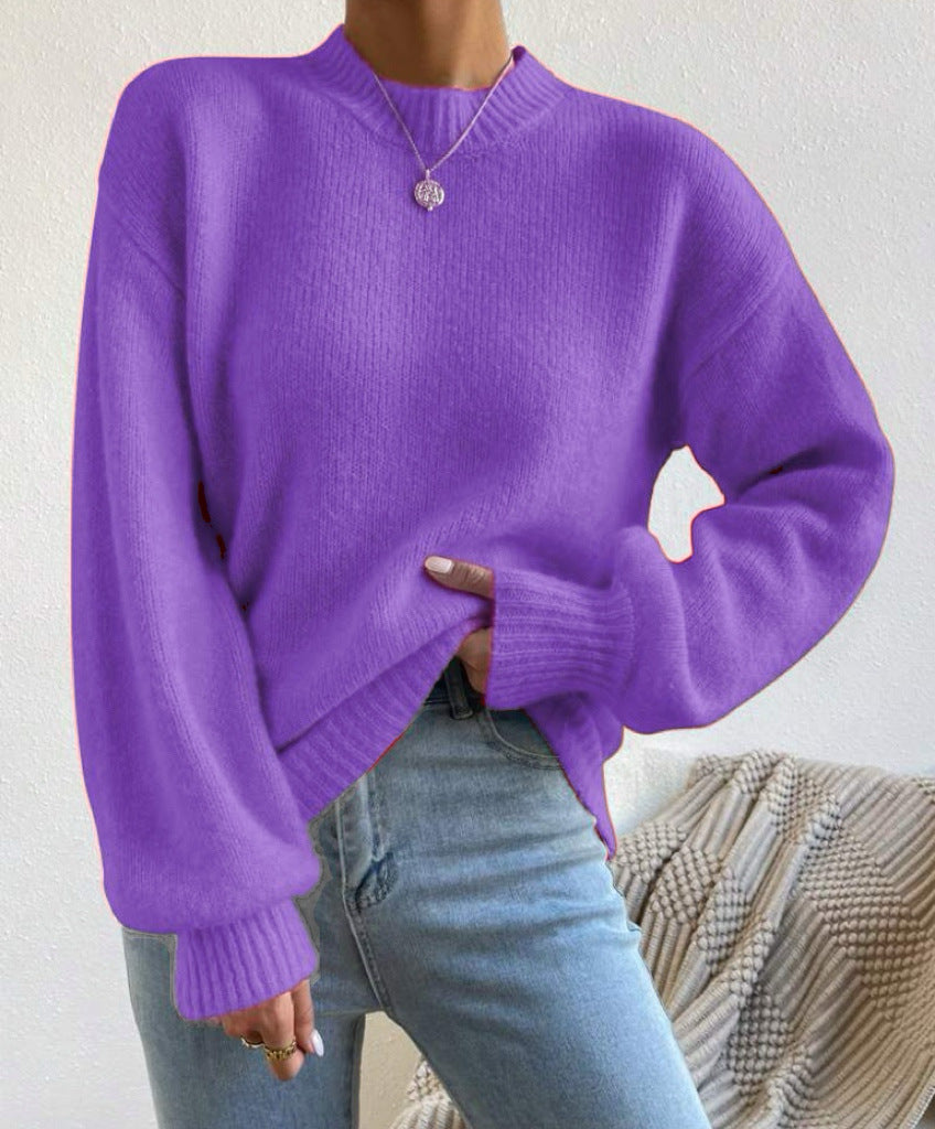 Damen Modischer Pullover mit hochgeschlossenem Ausschnitt und strukturiertem Strick Krohn-e