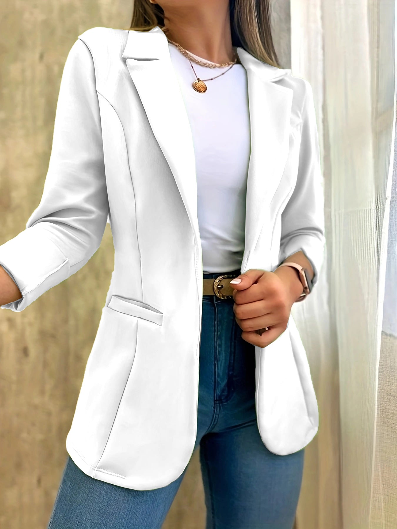 Damen Modischer Blazer mit lässigen Taschen Krohn-e