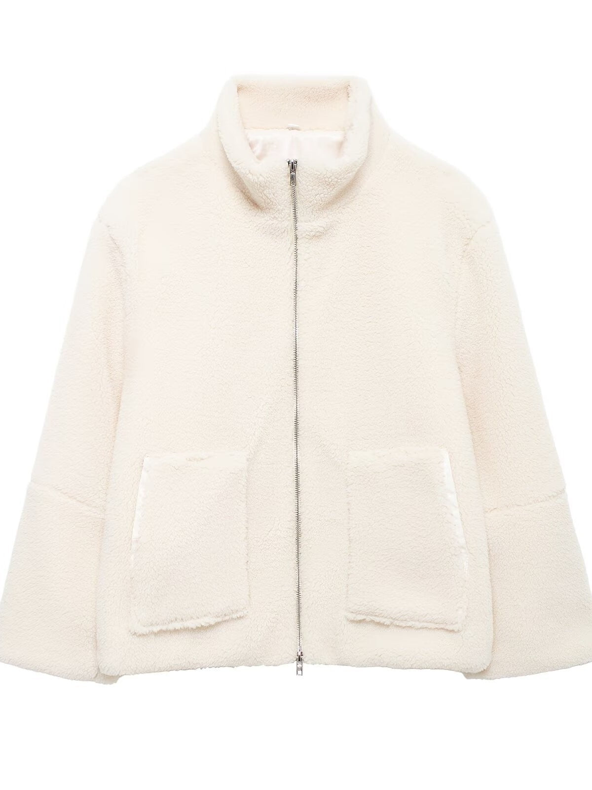 Damen kuschelige Fleecejacke mit hohen Kragen und großen Taschen Krohn-e