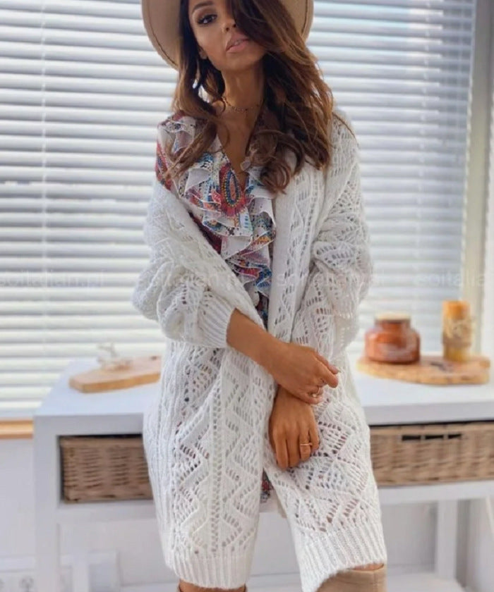 Damen Großer Strickcardigan mit Ajourmuster Krohn-e