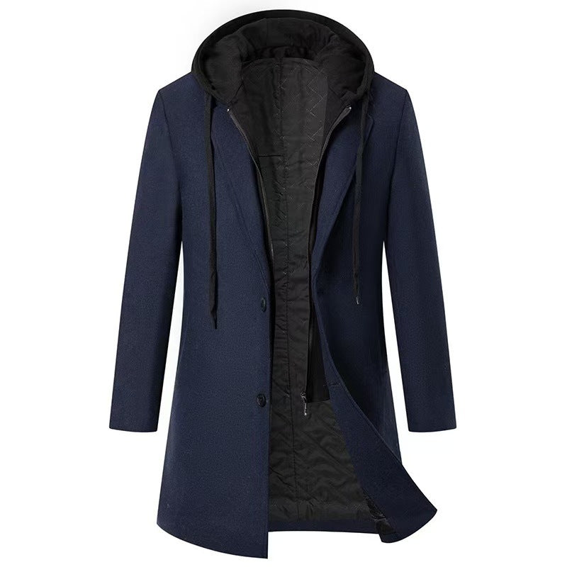 Damen modische Longjacke mit abnehmbarer Kapuze und trendigem Innenfutter Krohn-e