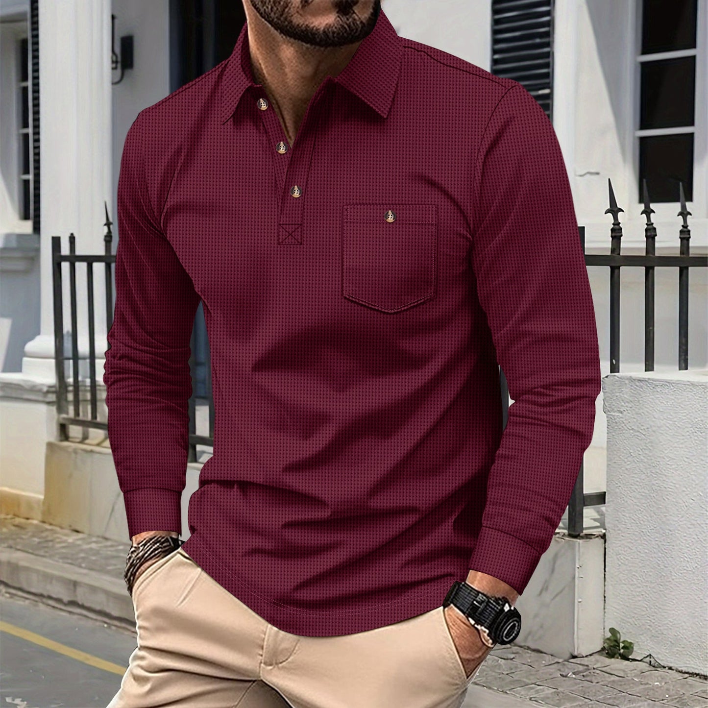 Herren Langarm Polohemd Krohn-e