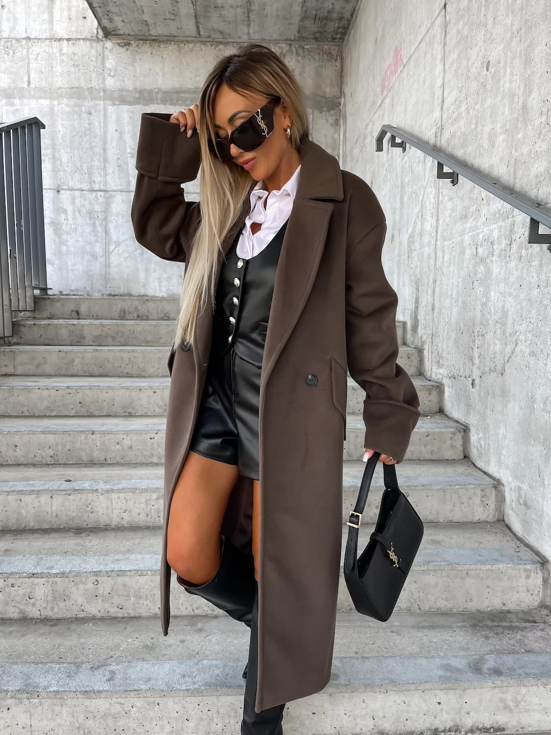 Damen Eleganter Oversized-Wollmantel Krohn-e