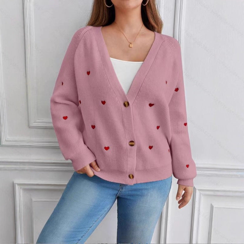 Damen Strickjacke im verspielten Herzdesign Krohn-e