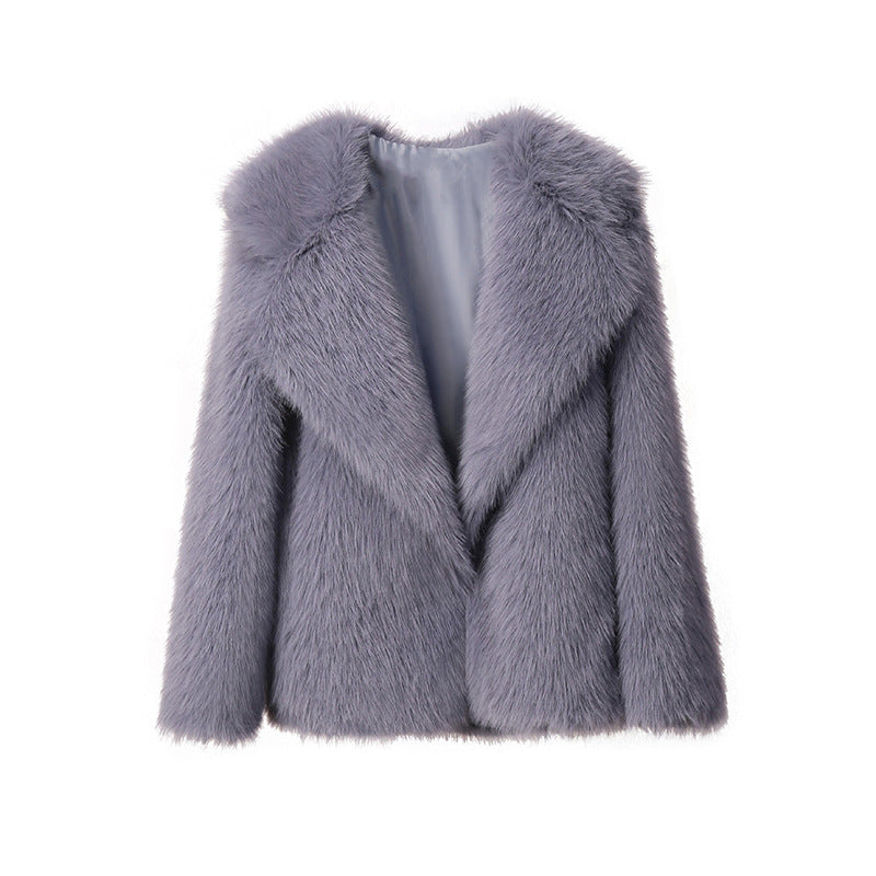 Damen Elegante Kunstpelz-Jacke mit weichem Kragen und modischem Schnitt Krohn-e