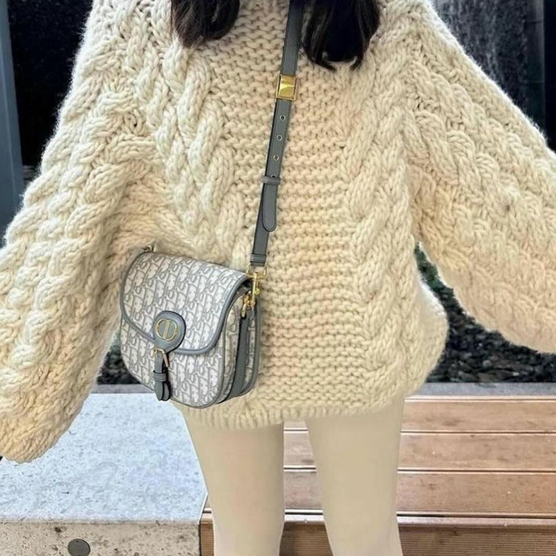 Damen Grobstrickpullover mit übergroßen Ärmeln Krohn-e