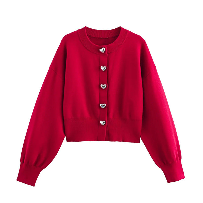 Damen Strickjacke mit Herzenknöpfen Krohn-e