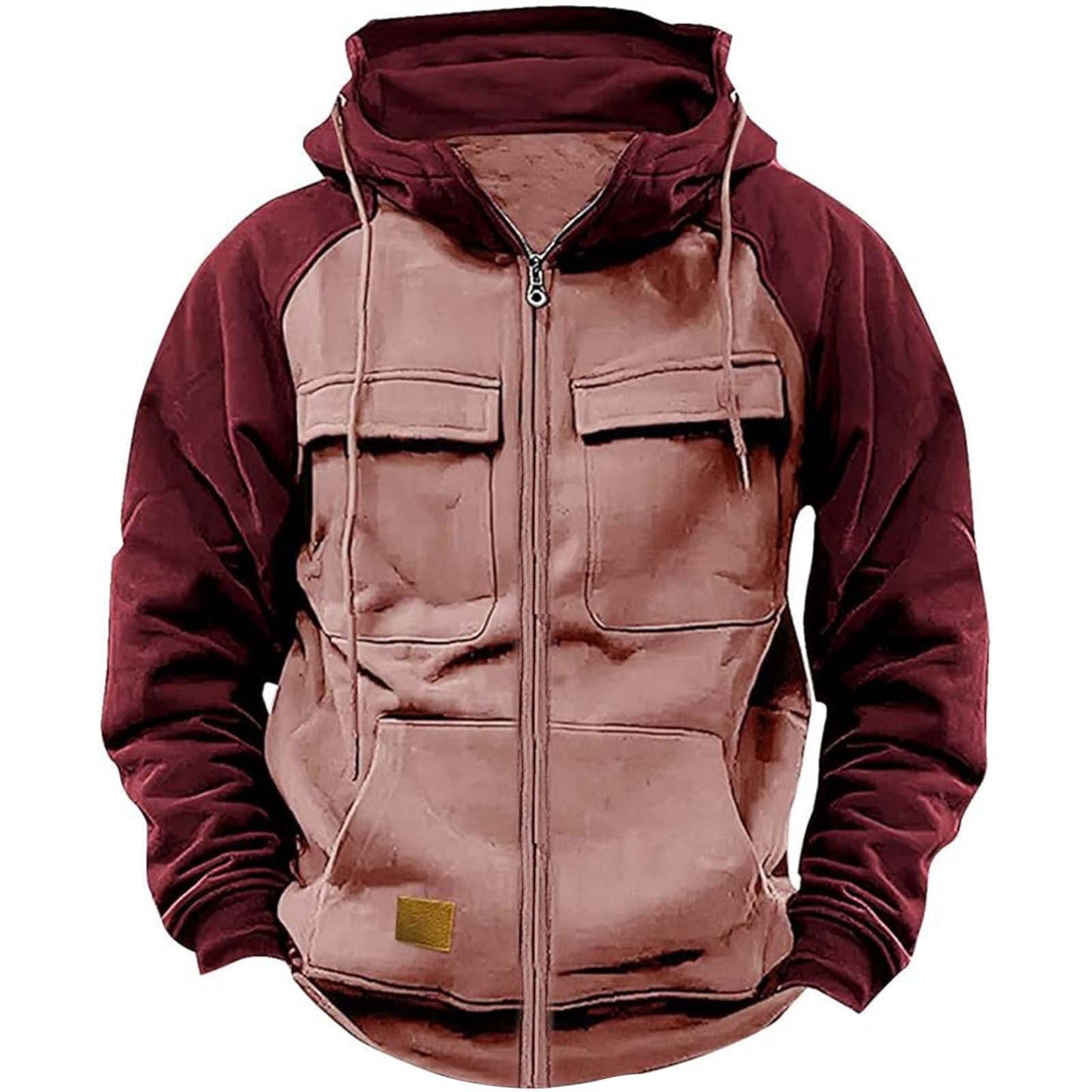 Herren Kapuzenjacke mit praktischen Vorder-Utility-Taschen und hohem Kragen Krohn-e
