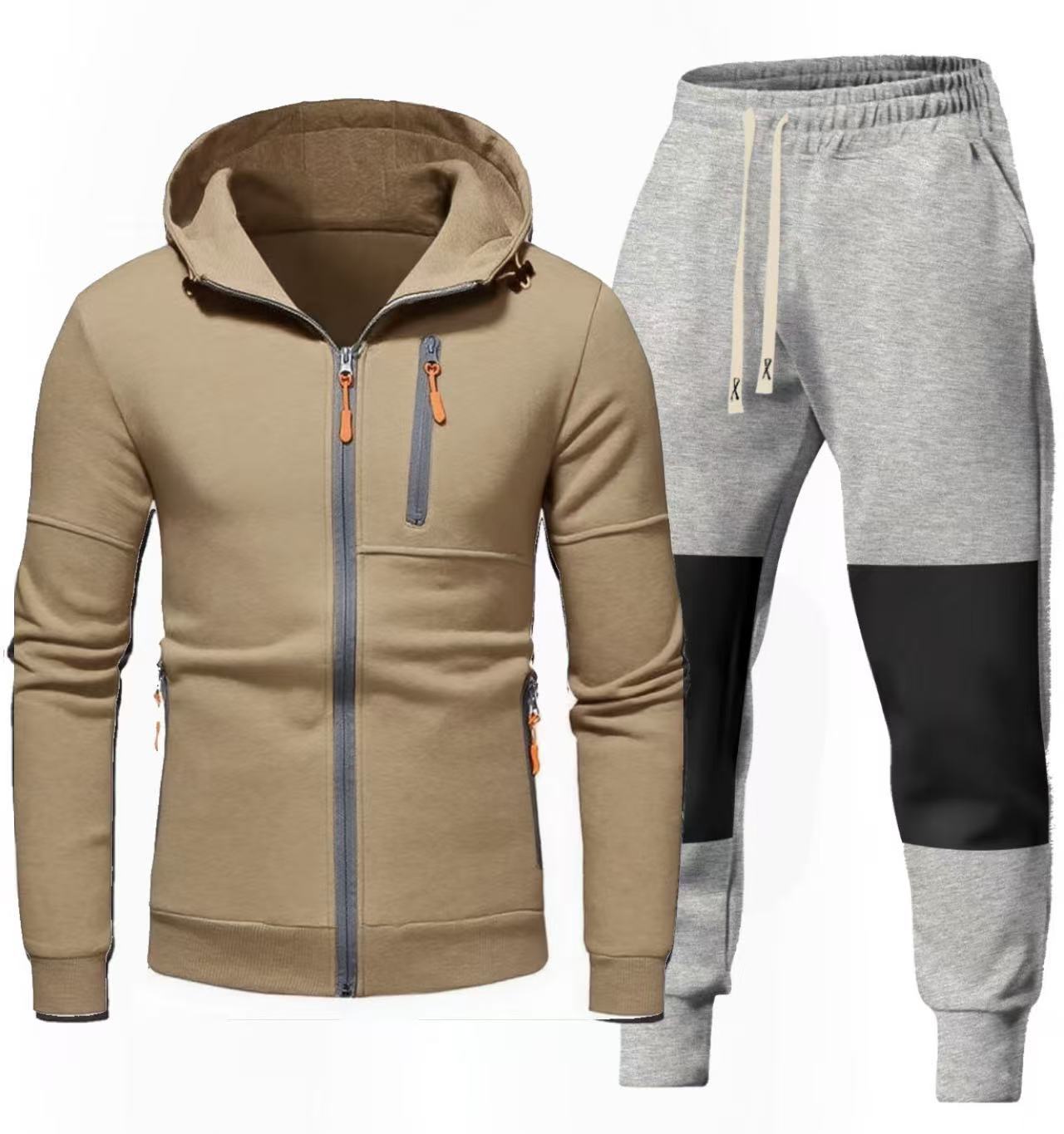 Herren Sportliches Hoodie- und Jogginghose-Set mit Funktionalen Reißverschlusstaschen Krohn-e