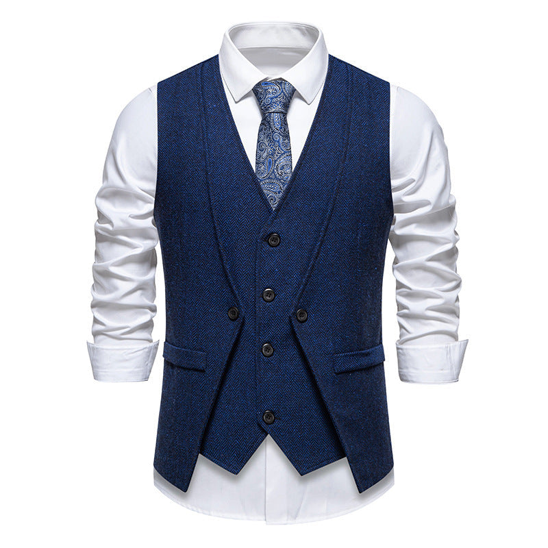 Herren Anzugweste im eleganten Herringbone-Design mit praktischen Taschen Krohn-e