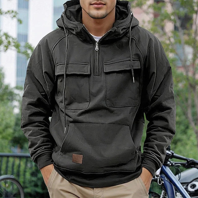 Herren modische Kapuzenjacke mit praktischen Taschen Krohn-e