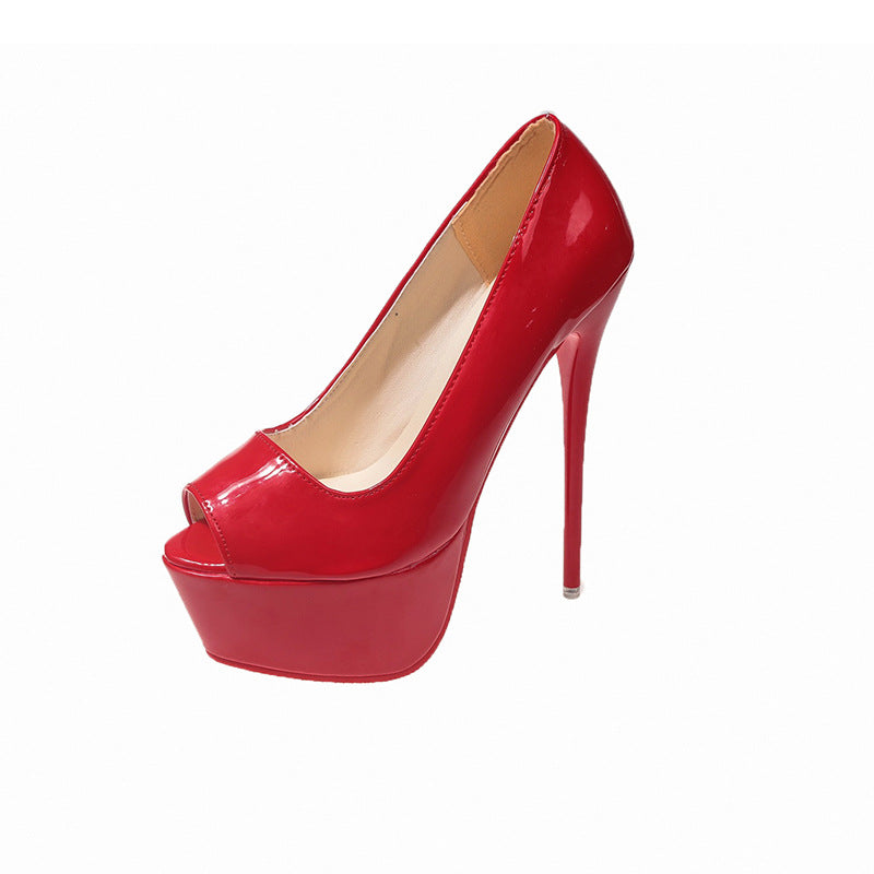 Damen Peeptoe High Heels mit Plattform und hohem Stiletto-Absatz Krohn-e
