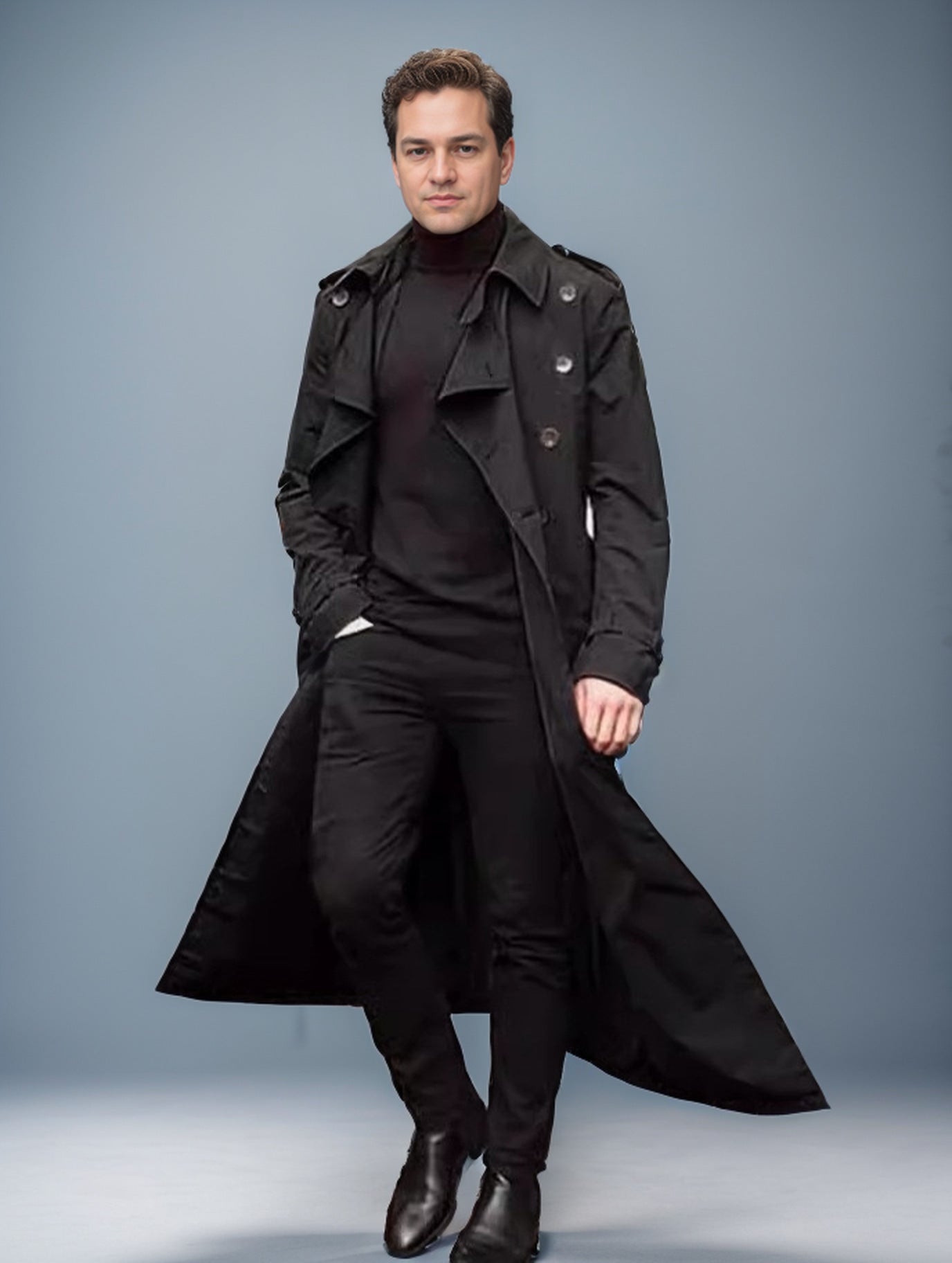 Herren Langer Trenchcoat Krohn-e