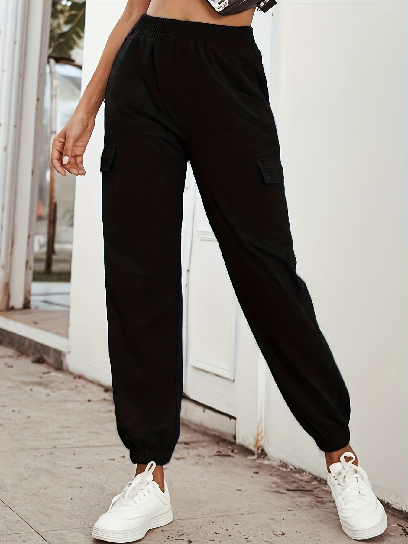 Damen Cargo-Hose mit elastischem Bund und praktischen Taschen Krohn-e