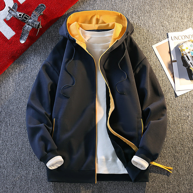 Herren modische Kapuzenjacke mit kontrastierenden Details Krohn-e