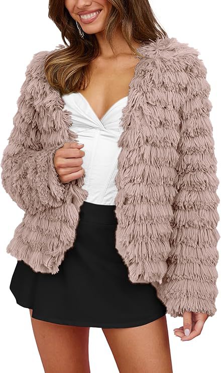 Damen leichte Strickjacke mit fransigem Design und lockerer Passform Krohn-e