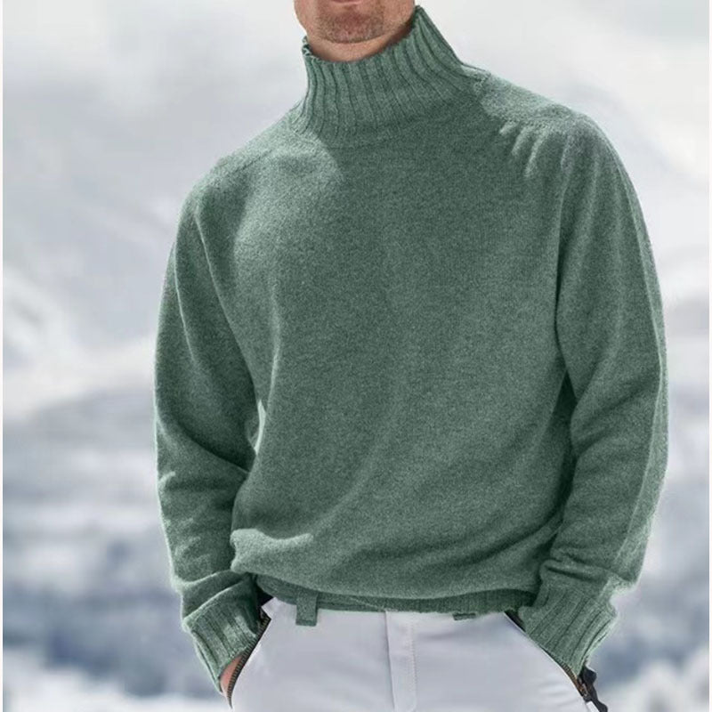 Herren Rollkragenpullover aus hochwertiger Wolle mit strukturierten Details Krohn-e