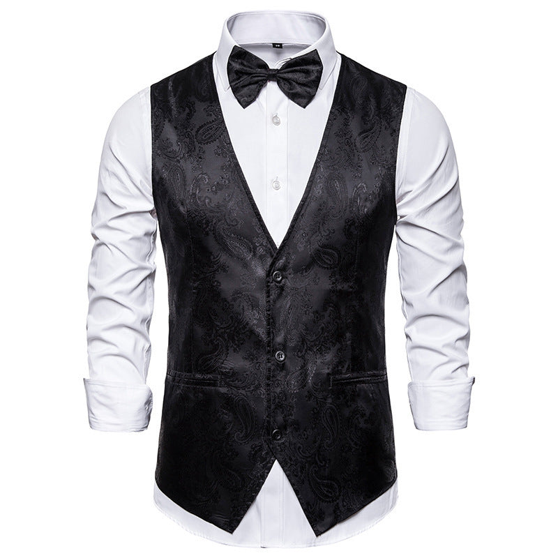 Herren elegante Anzugweste mit feinem Paisleymuster Krohn-e