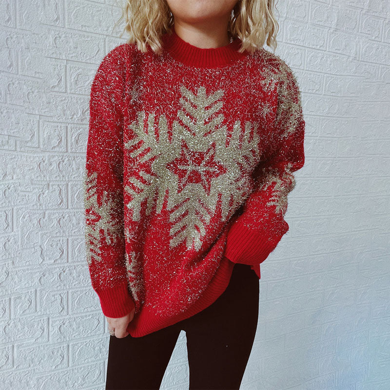 Krohn-e | Weihnachtlicher Strickpullover Mit Festlichem Motiv