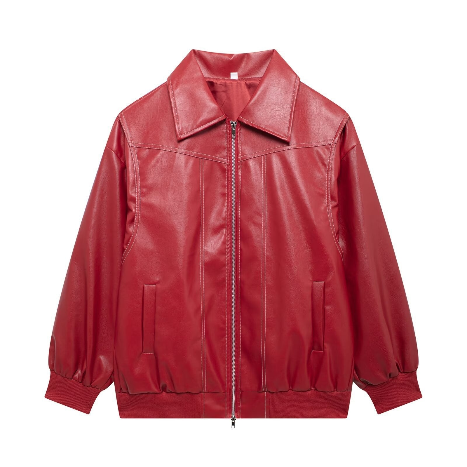 Damen Kunstlederjacke mit lässigem Schnitt und elastischem Saum Krohn-e