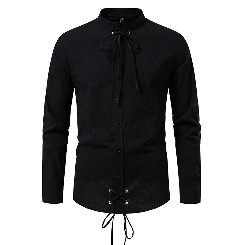 Herren Longsleeve Hemd mit modernem Kordelzug Krohn-e