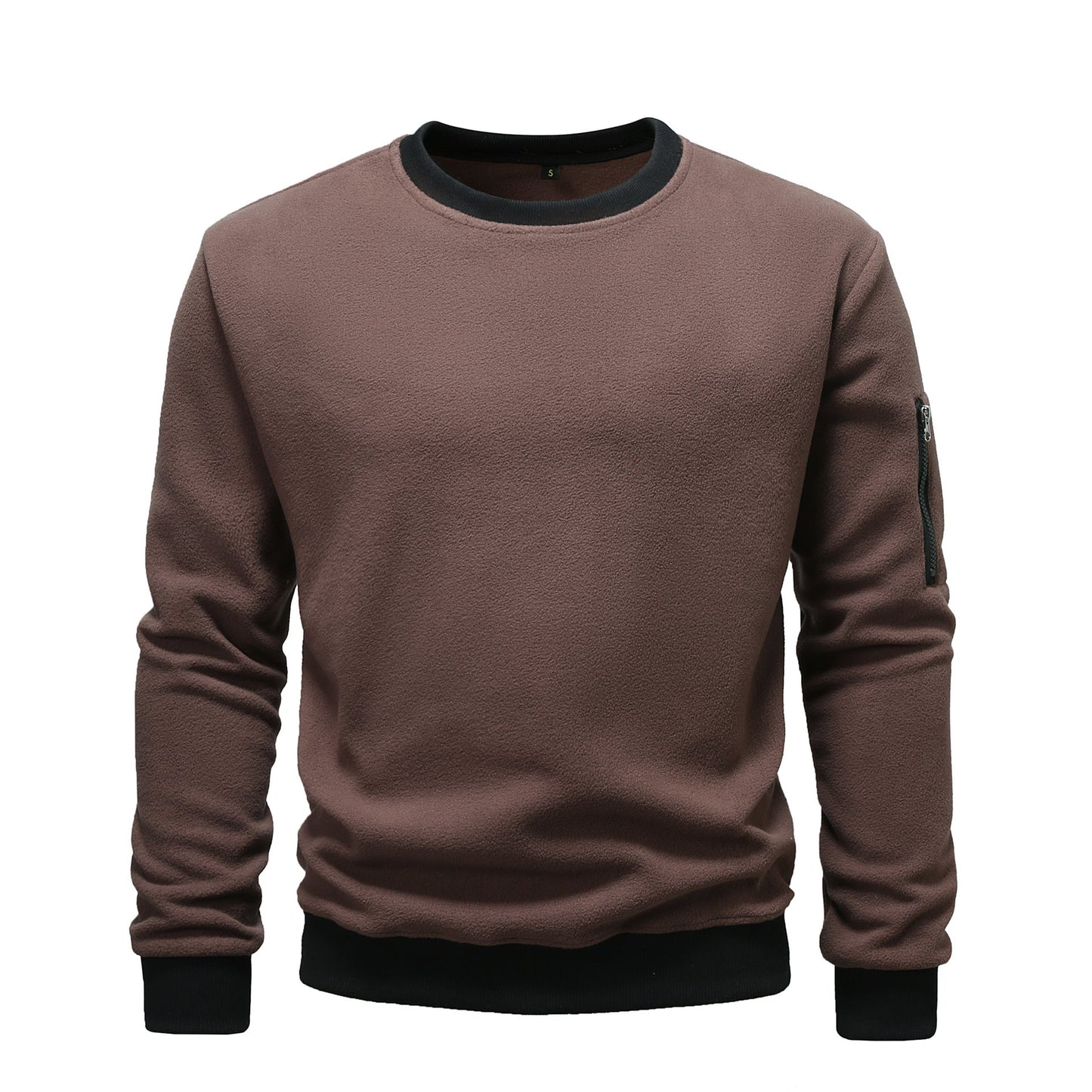 Herren kuscheliger Fleece-Pullover mit Reißverschlusstasche Krohn-e