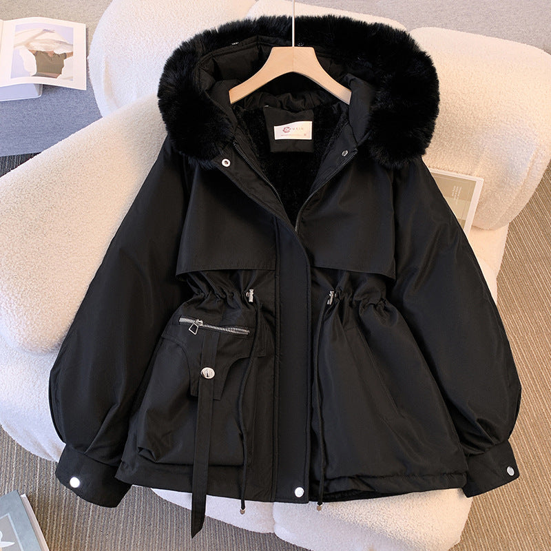 Damen elegante Winterjacke mit abnehmbarem Kunstpelzkragen Krohn-e