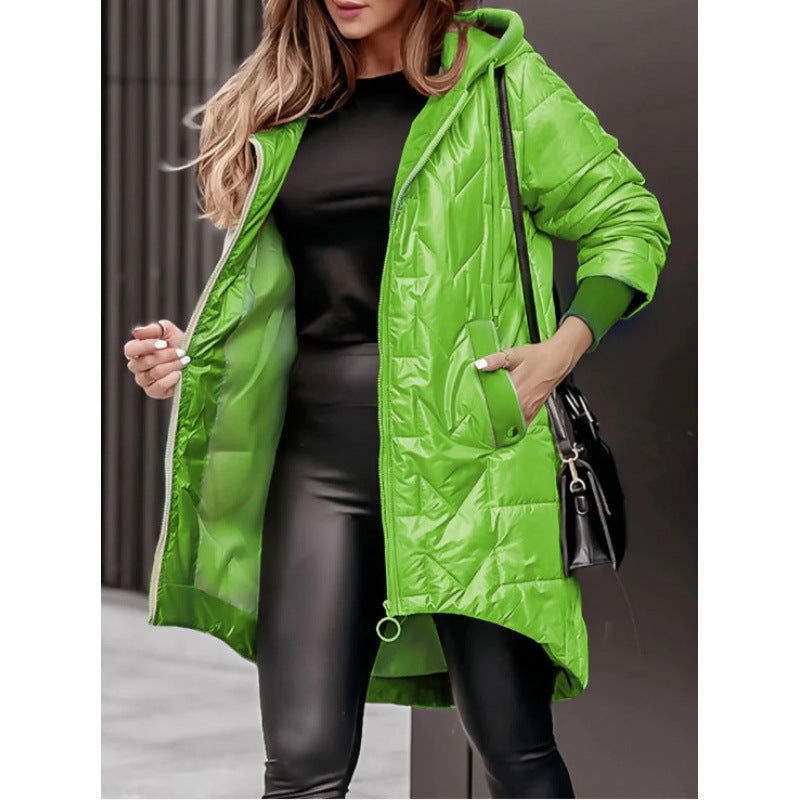 Damen Lässige Steppjacke mit Kapuze und großen Taschen Krohn-e