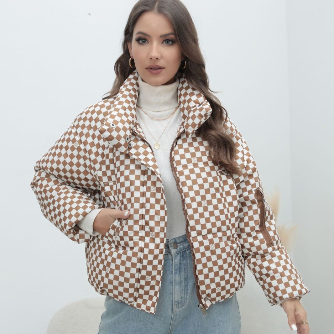 Damen Stilvolle kariert Steppjacke Krohn-e