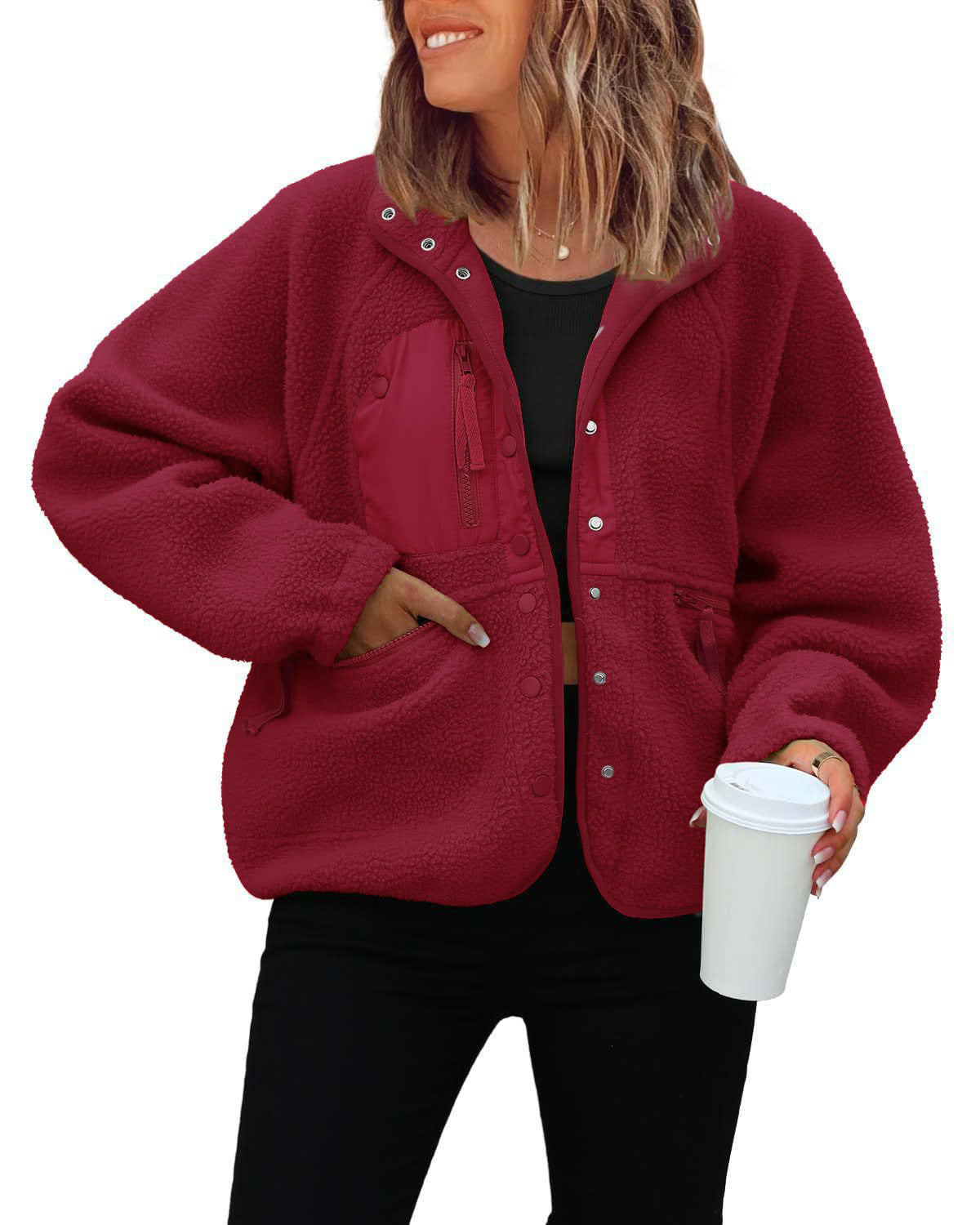 Damen kuschelige Fleecejacke mit praktischen Taschen Krohn-e