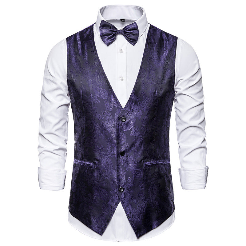 Herren elegante Anzugweste mit feinem Paisleymuster Krohn-e