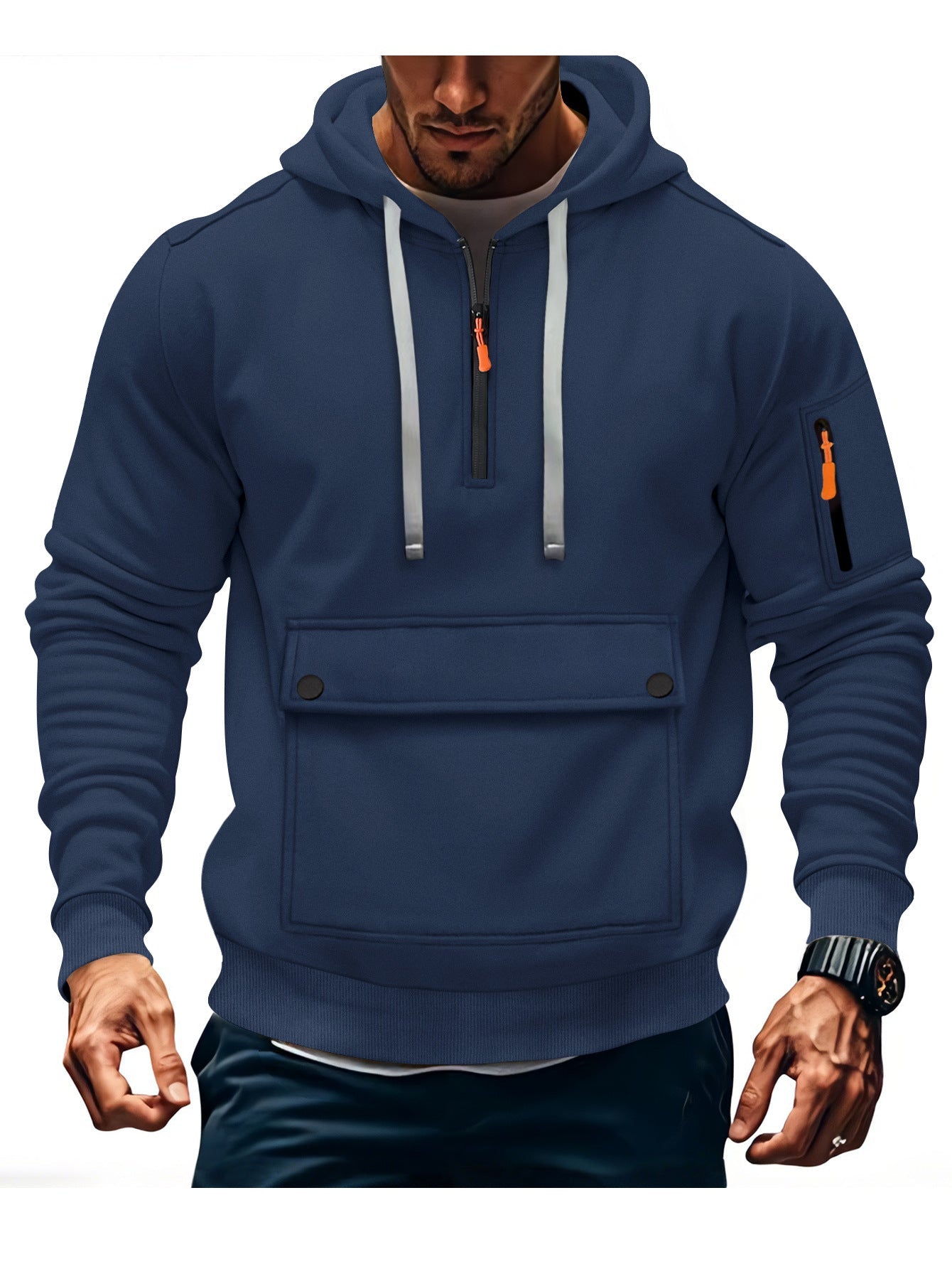 Herren lässige Kapuzenpullover mit praktischen Taschen Krohn-e