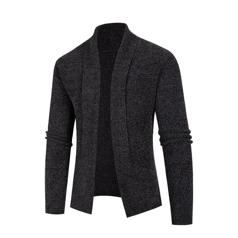 Herren Strickjacke mit modernem Schalkragen und feinem Strukturmuster Krohn-e