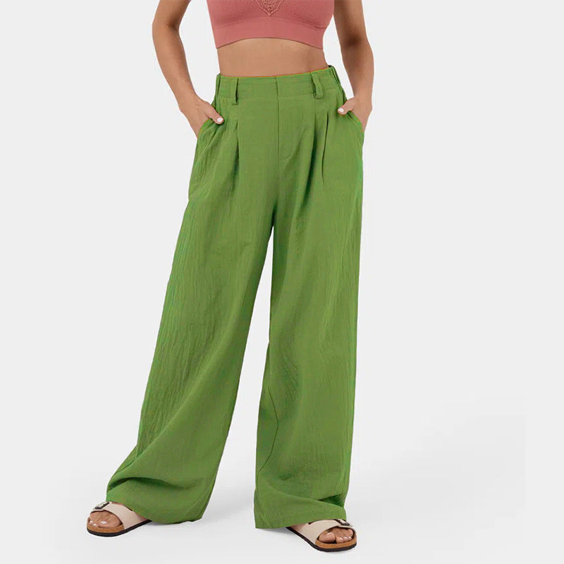 Damen Weite Chinohose mit elegantem Faltenwurf und seitlichen Taschen Krohn-e