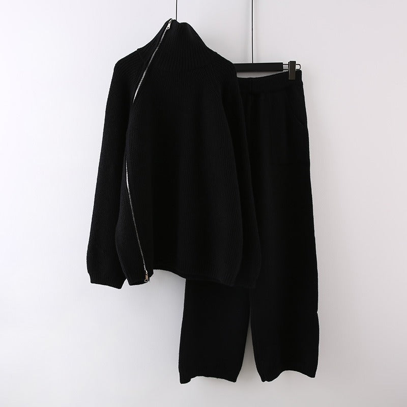 Damen Strickensemble mit Rollkragen und Reißverschluss Krohn-e