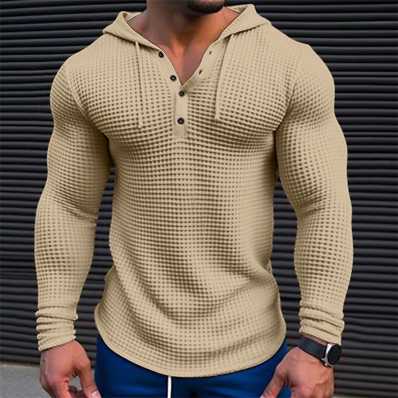 Herren Hoodie mit strukturiertem Design und Kragen Krohn-e