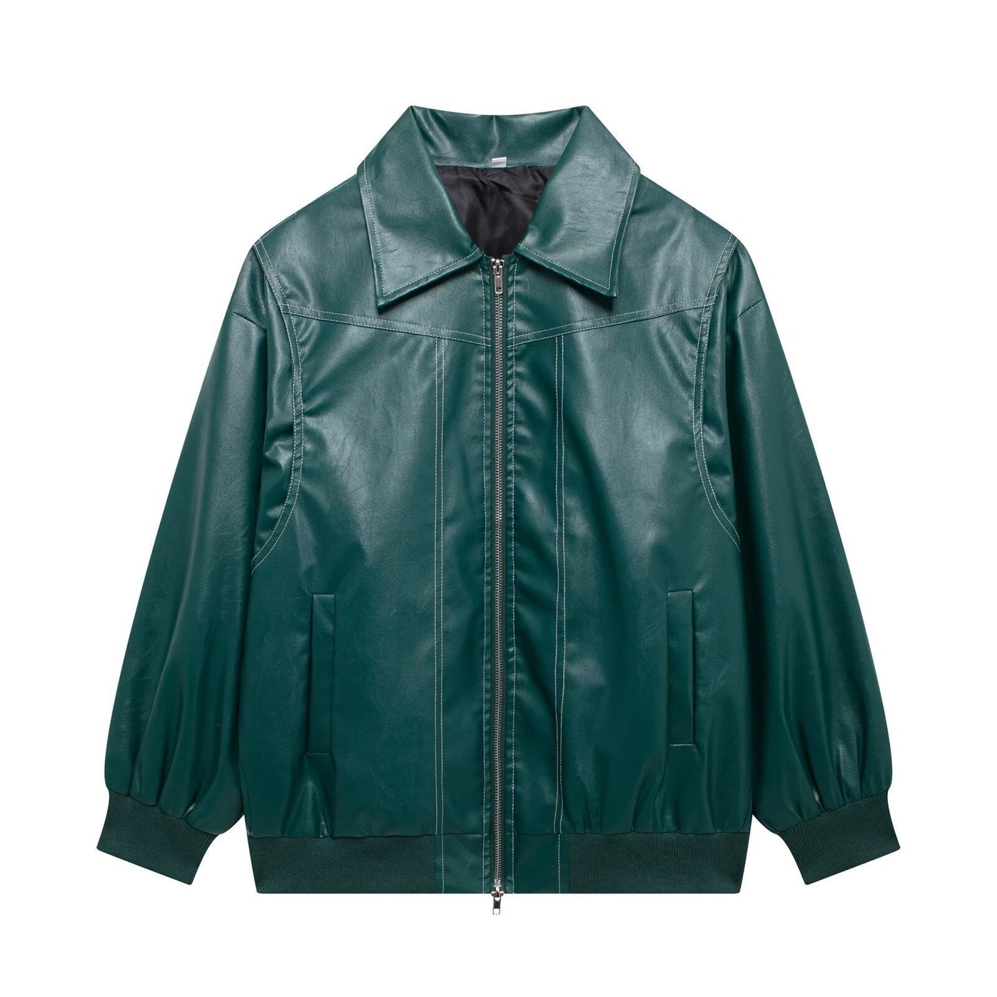 Damen Kunstlederjacke mit lässigem Schnitt und elastischem Saum Krohn-e