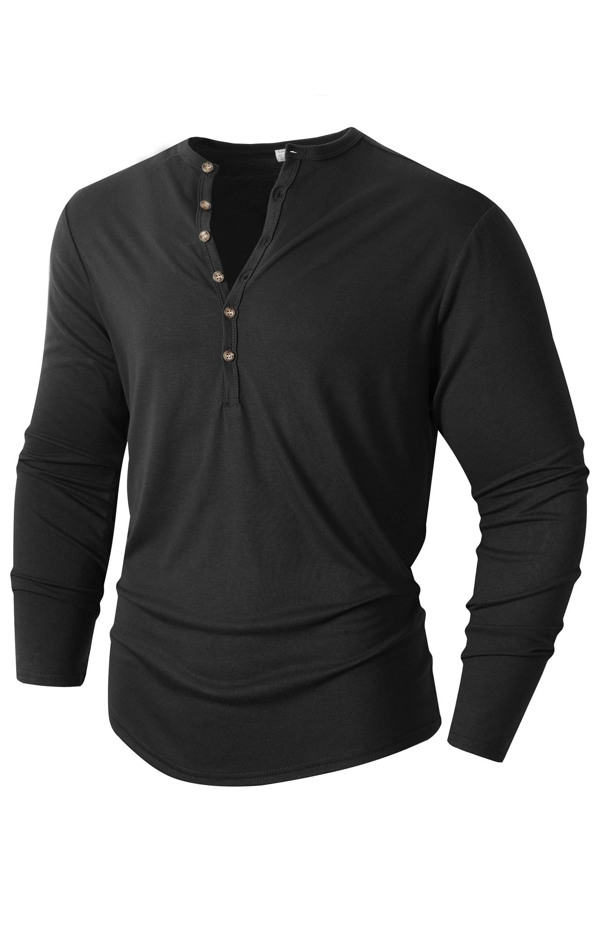 Herren Langarm Henley-Shirt mit Knopfleiste und weichem Baumwollmix Krohn-e