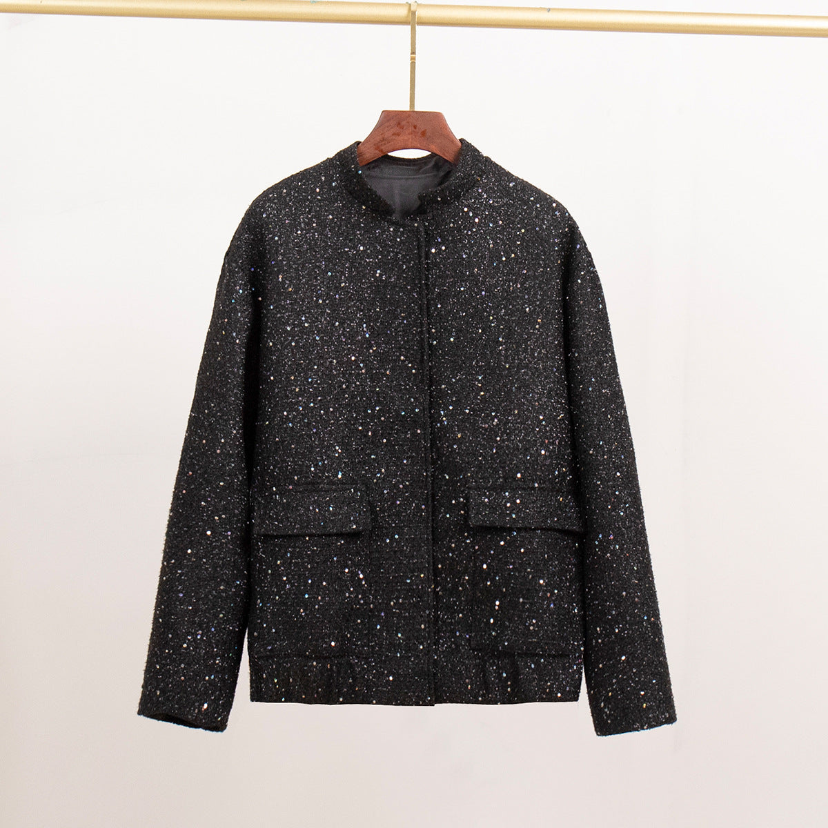 Damen Glitzerjacke mit praktischen Taschen und elastischem Saum Krohn-e