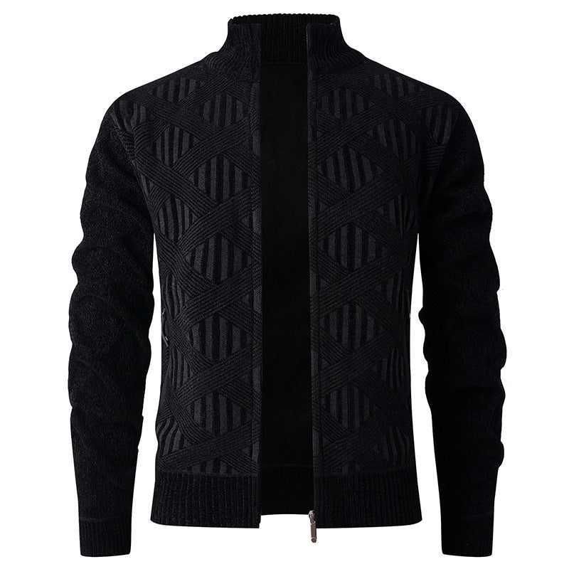 Herren Strickjacke mit strukturiertem Design und modernem Reißverschluss Krohn-e