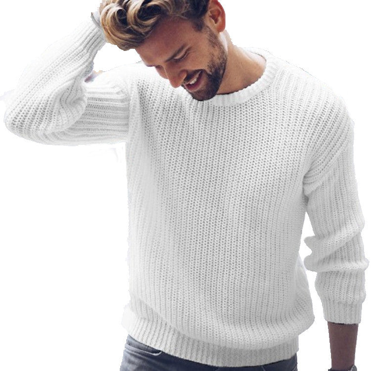 Herren trendiger Strickpullover mit luftiger Struktur und zeitgemäßem Rundhalsausschnitt Krohn-e