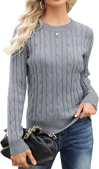 Damen klassischer Strickpullover mit Zopfdesign Krohn-e