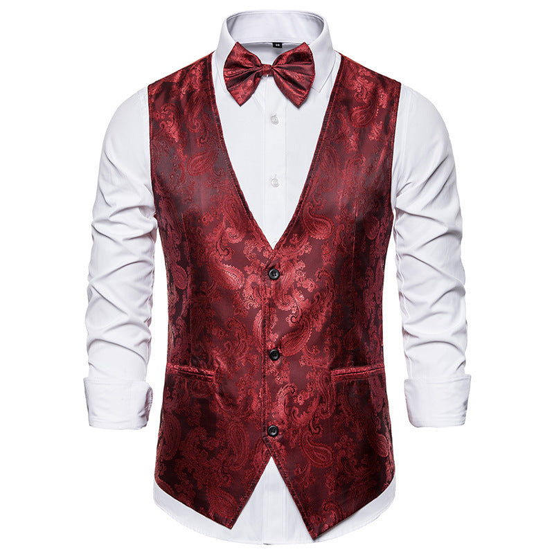 Herren elegante Anzugweste mit feinem Paisleymuster Krohn-e